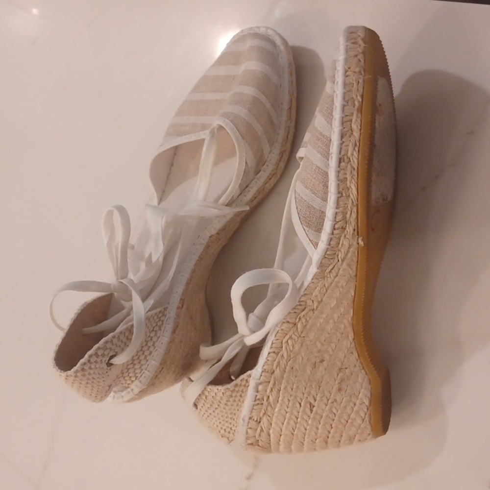 Andre Assous Espadrille Wedge Strappy Heel Sandal Women's EU 40 EUC Beachy Spain - Picture 6 of 14